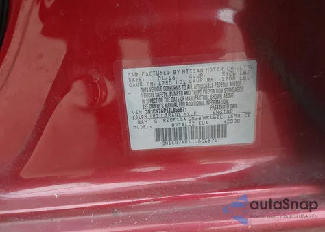 2018 Nissan Versa 1.6 Sv z USA, uszkodzony, nr VIN 3N1CN7AP1JL856871